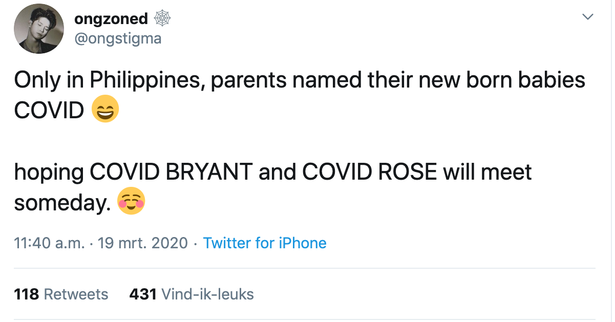 tweet over baby covid bryant en covid rose